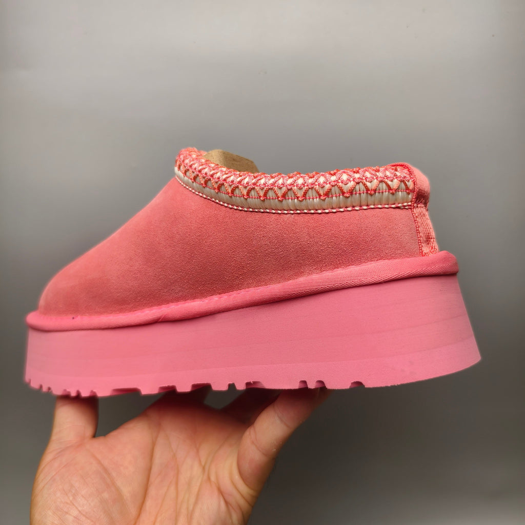 Rose Red Ethnic Style Chunky Platform Casual Shoes | In Stock