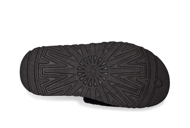 Black Disco Fluffy Sandals | In Stock
