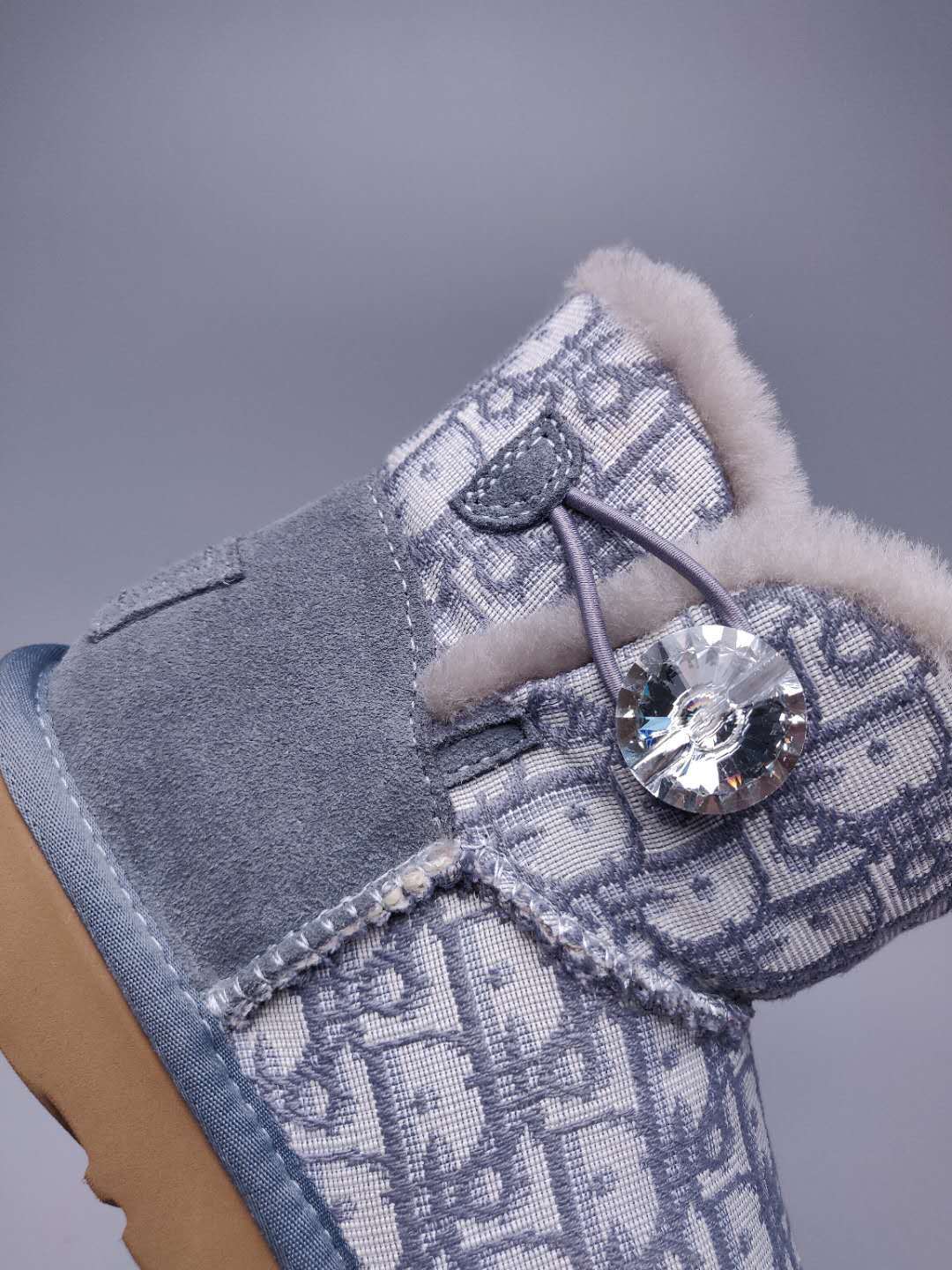 Grey Fabric-Textured Shoes | Statement Style – In Stock