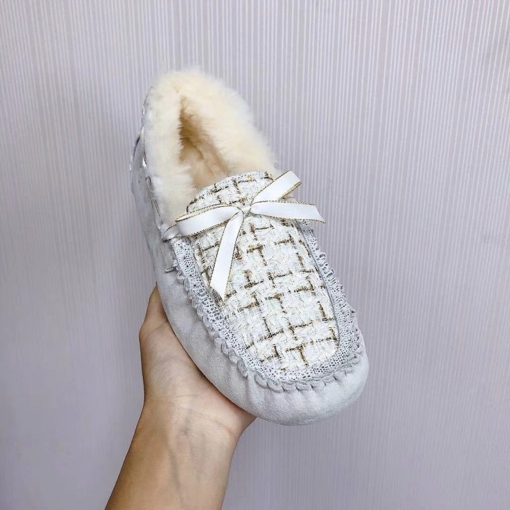 Pearl White Women's Driving Loafers | Elegant Chic Style