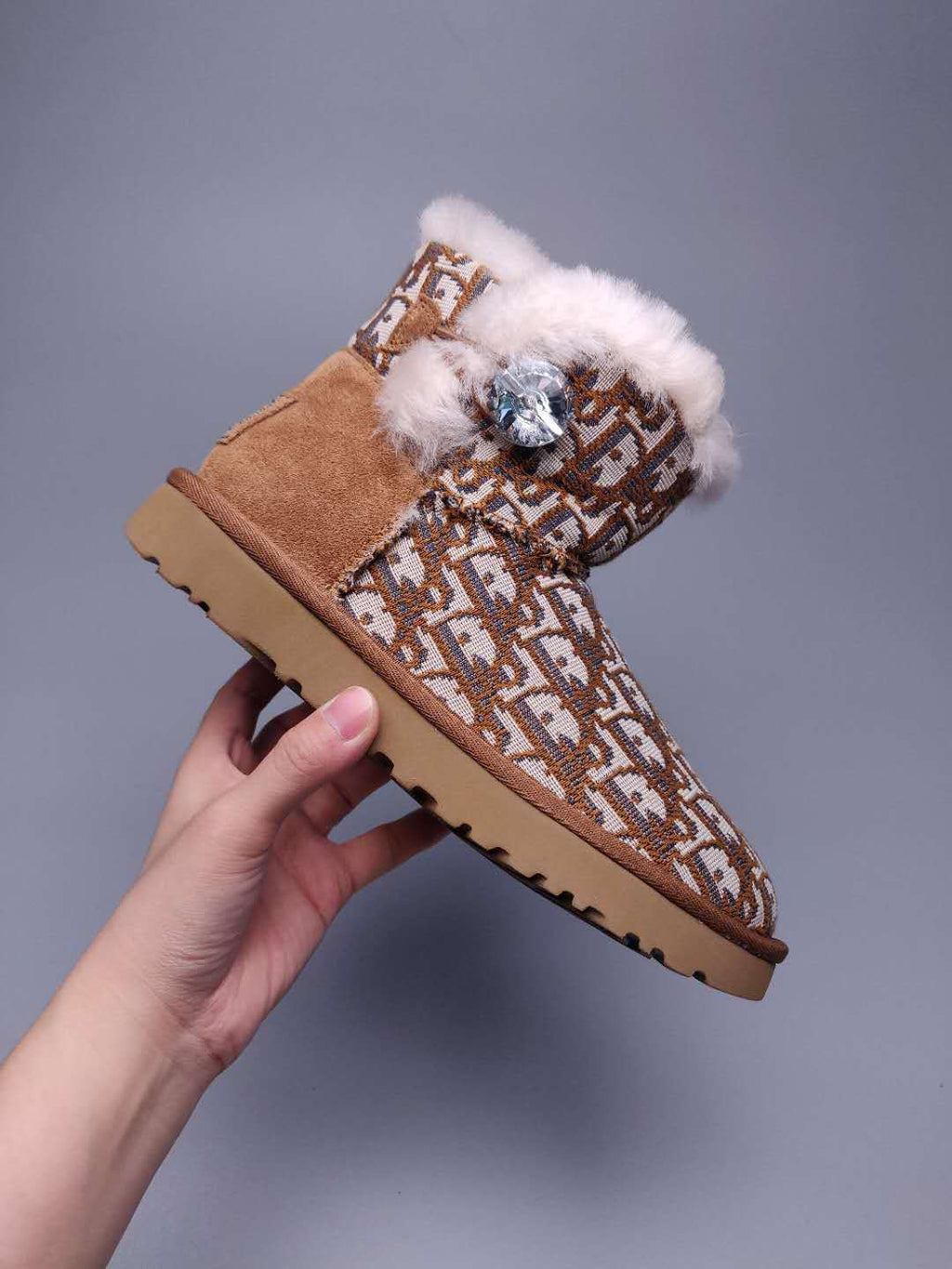 Chestnut Fabric-Textured Shoes | Statement Style – In Stock