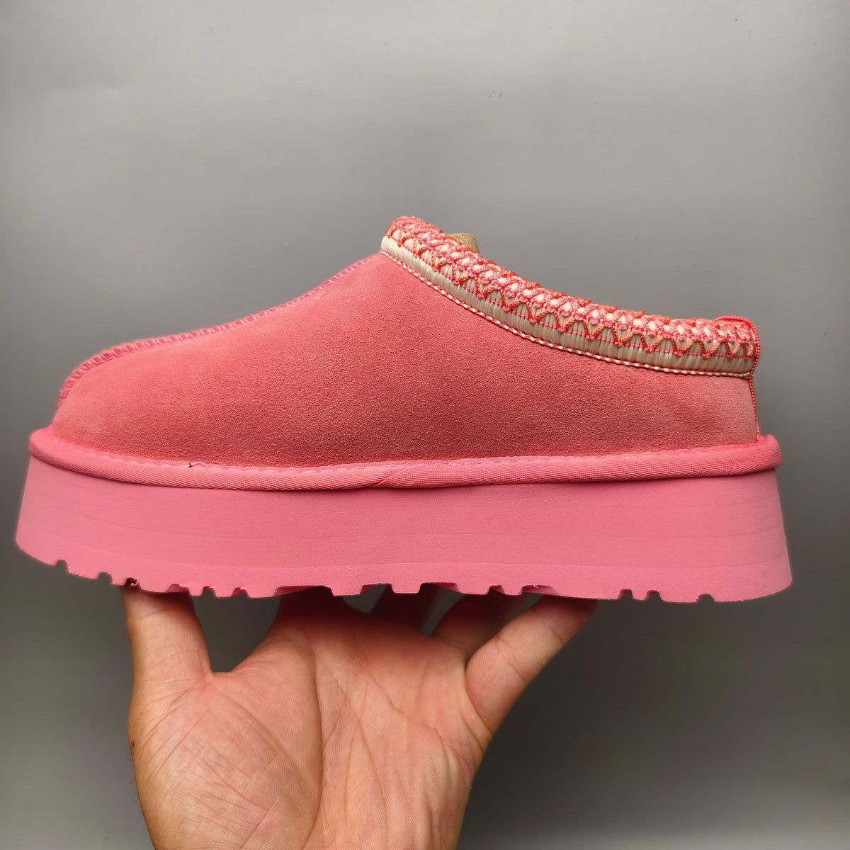 Rose Red Ethnic Style Chunky Platform Casual Shoes | In Stock