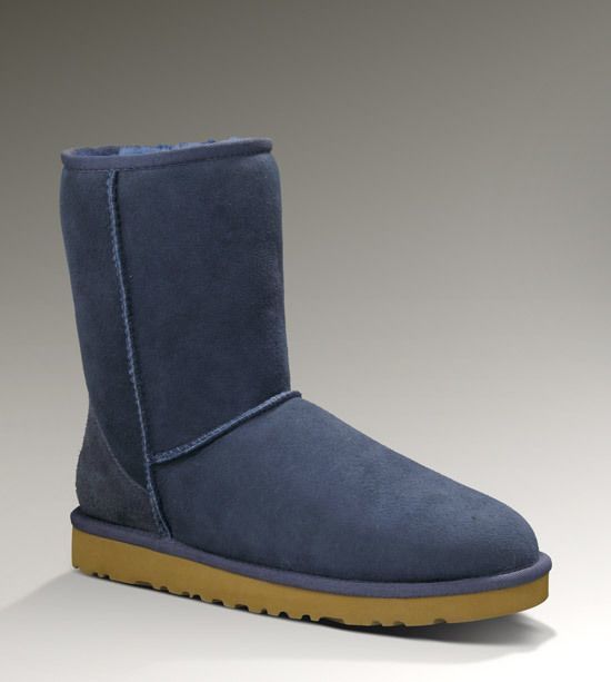 Navy Blue New Classic Short Boots | Stain-Resistant – In Stock