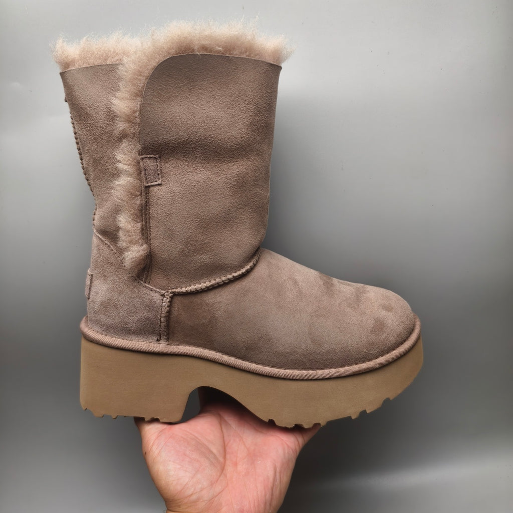 Walnut Wedge Chunky Platform Mid-Calf Fashion Boots | Women – In Stock