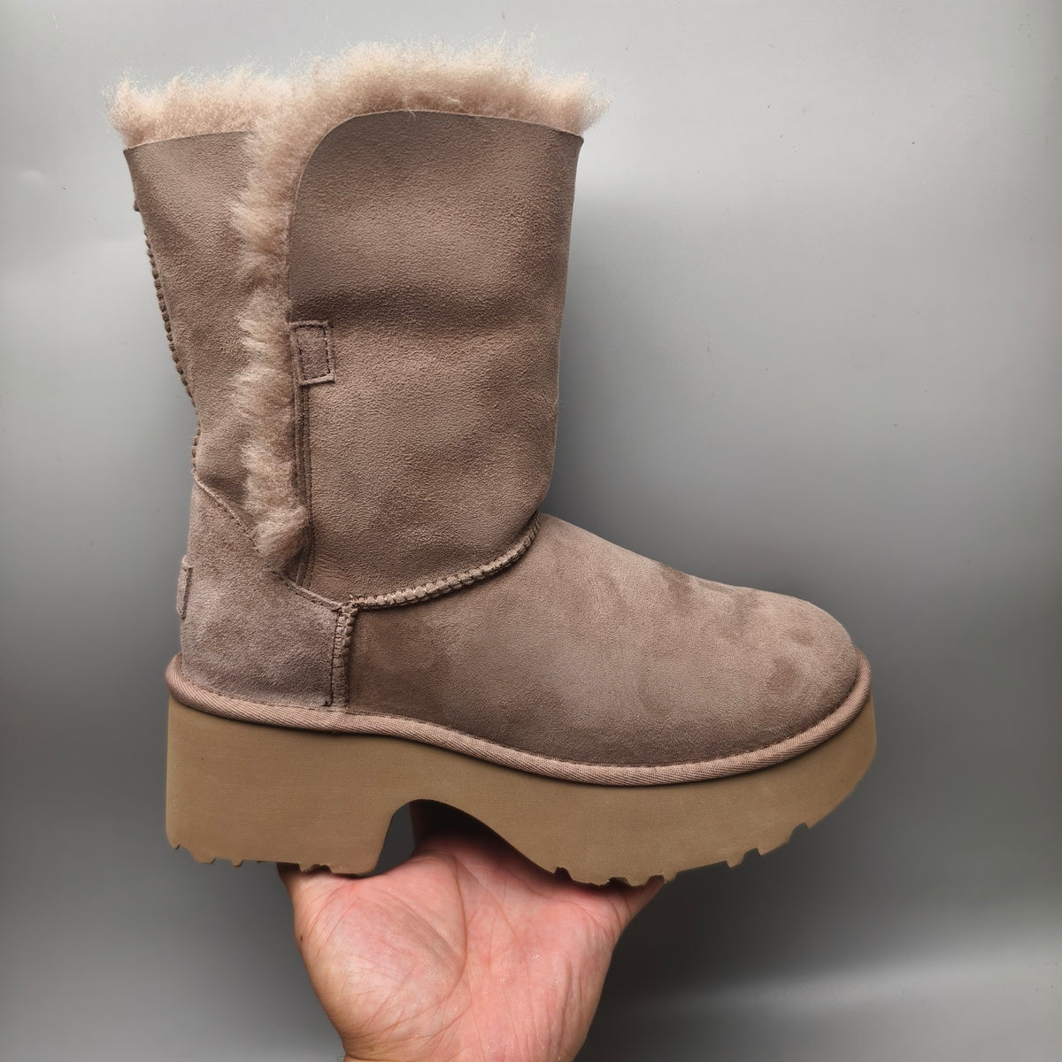 Walnut Wedge Chunky Platform Mid-Calf Fashion Boots | Women – In Stock