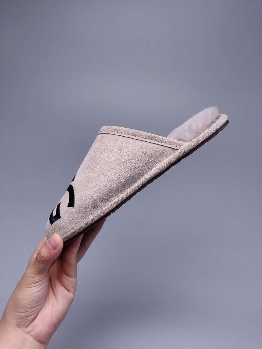 Grey Designer-Style Indoor Slippers | G Logo House Shoes – In Stock