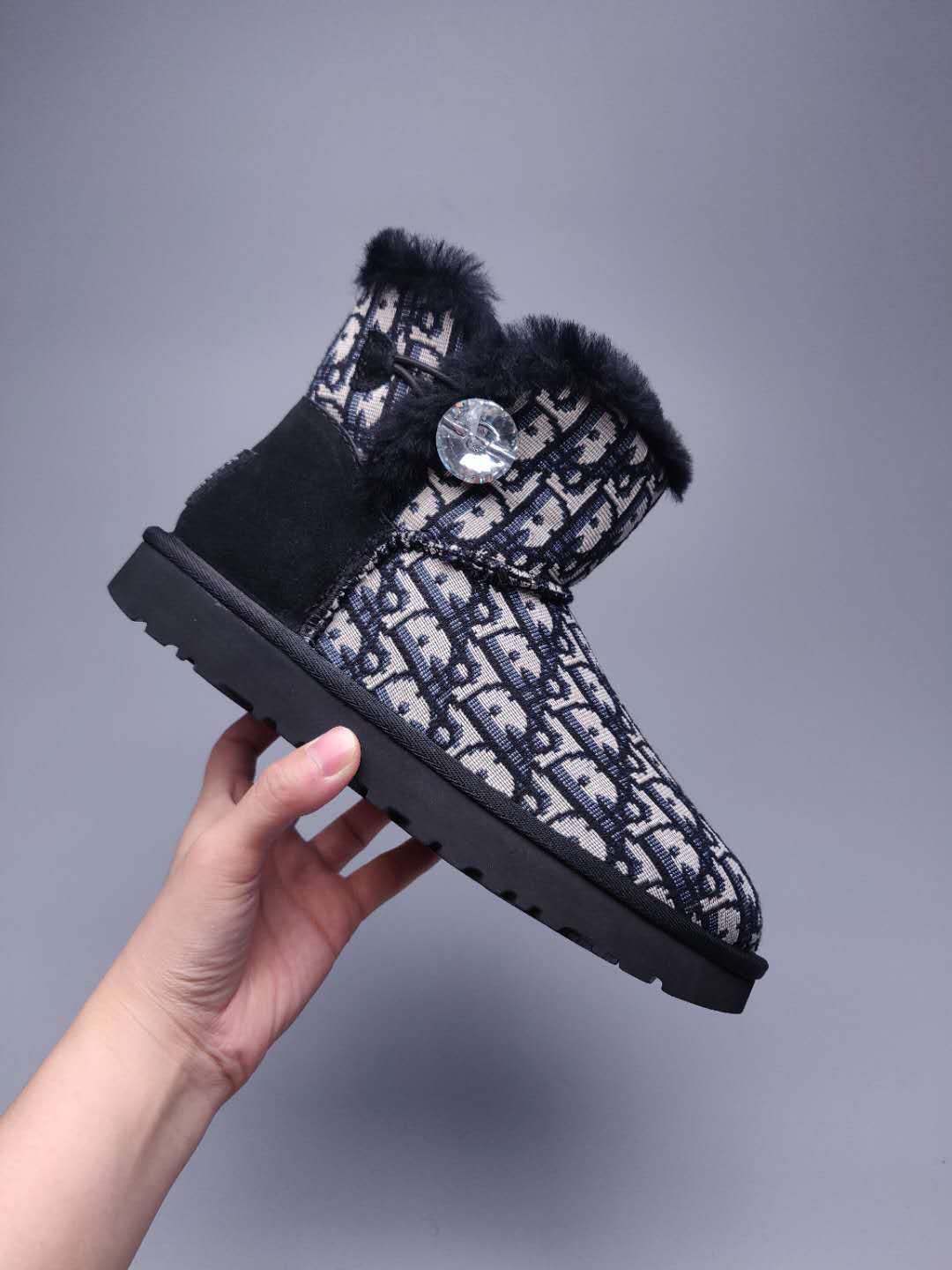 Black Fabric-Textured Shoes | Statement Style – In Stock