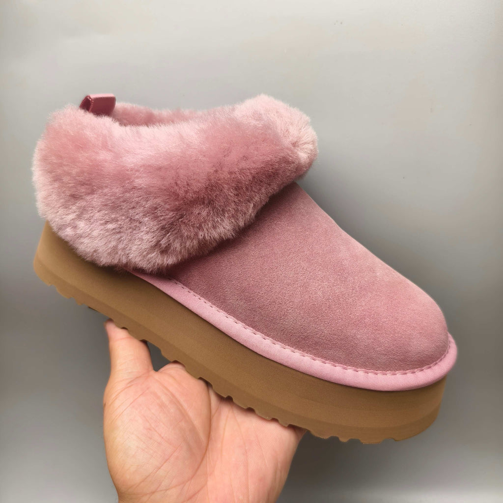 Pink Chunky Sole Suede Slip-On Lazy Shoes | In Stock