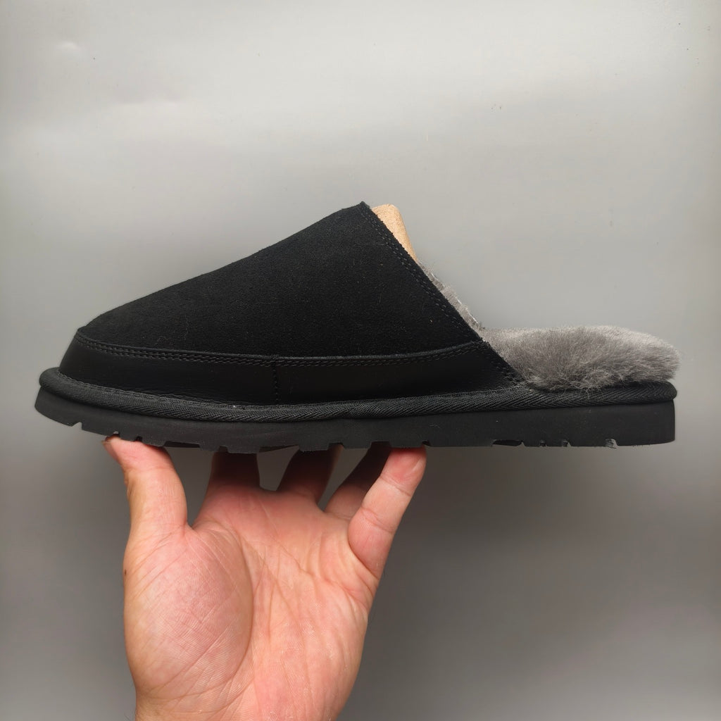 Black Men's Plush Slippers | Ultra-Light Casual Style – In Stock