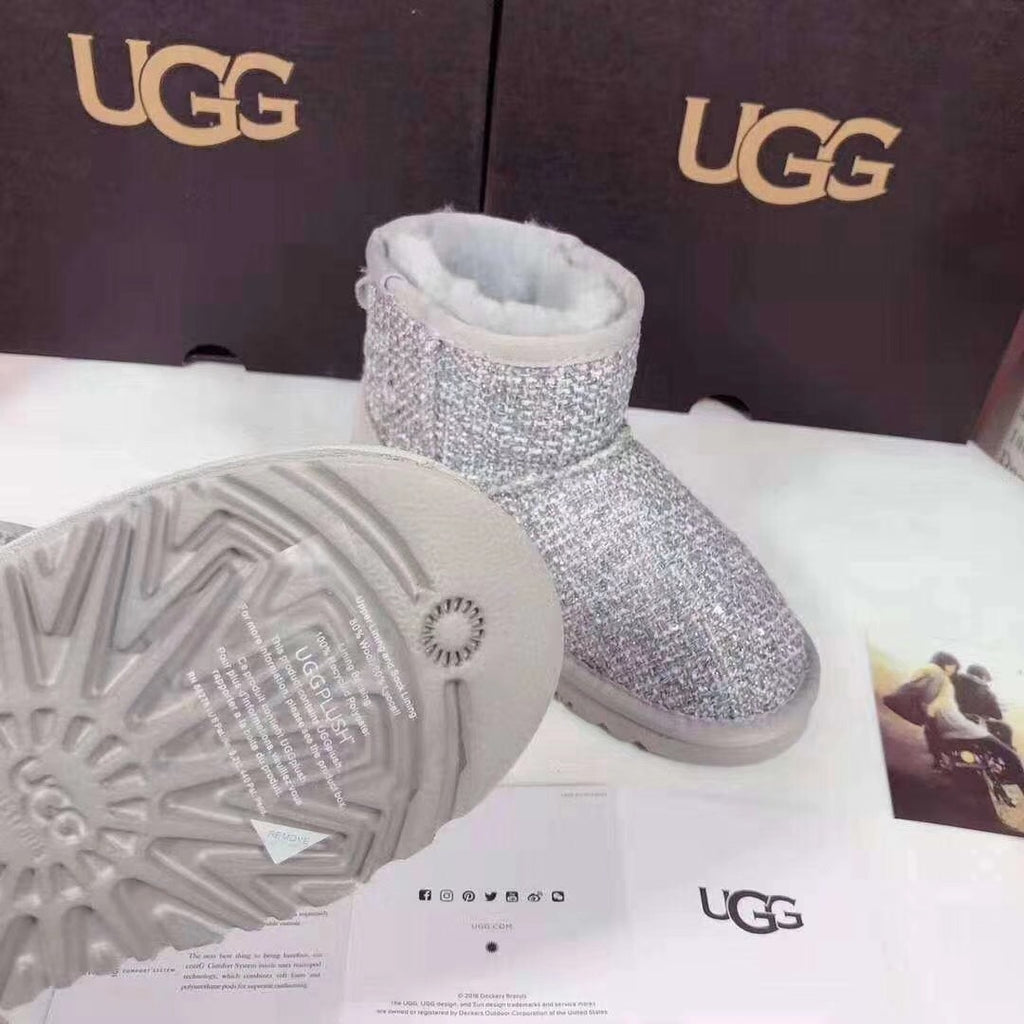 Chic Grey Kids' Snow Boots | Elegant Winter Style
