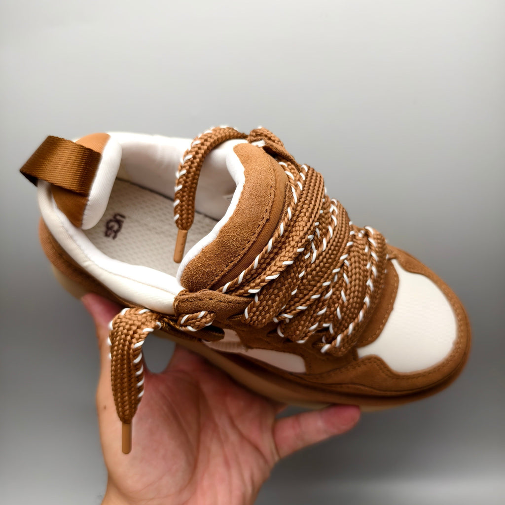 Chestnut Chunky Dad Sneakers | Lace-Up Casual Style – In Stock