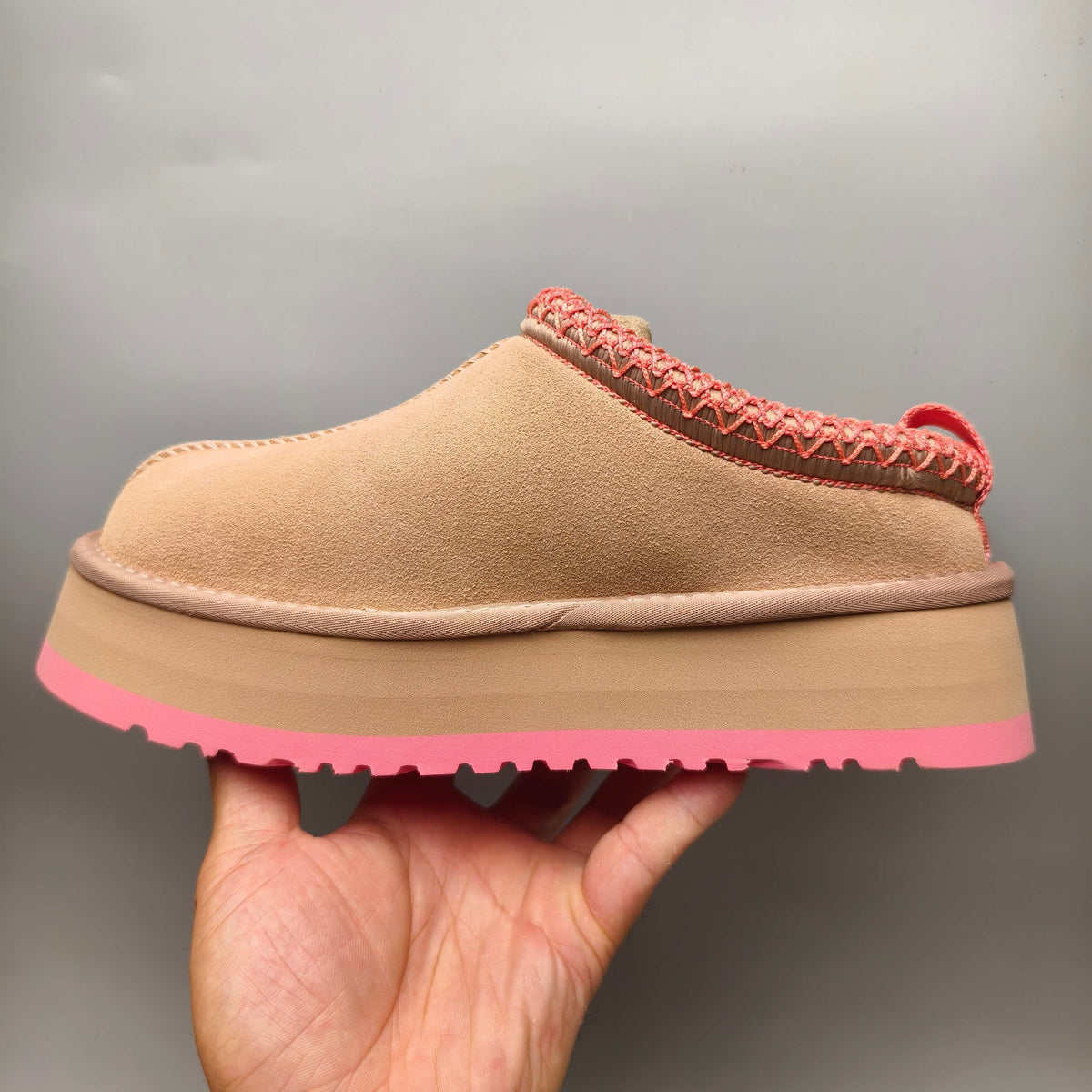 Pink Ethnic Style Chunky Platform Casual Shoes | In Stock