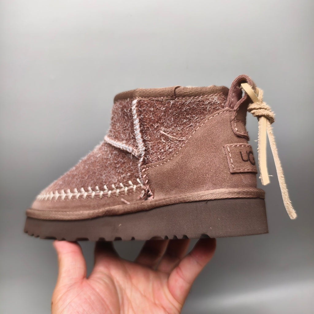 Brown Suede Back Strap Shoes | Textured Style – In Stock