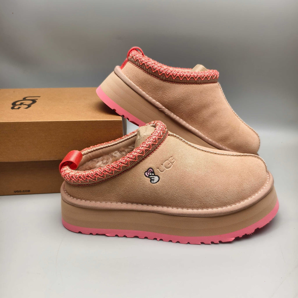 Pink Ethnic Style Chunky Platform Casual Shoes | In Stock