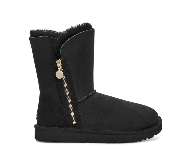 Black Side Zip Mid-Calf Boots | In Stock